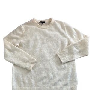Banana Republic Cream Fuzzy Cozy Sweater Sz M Wool Mohair Nylon Blend  Crew Neck